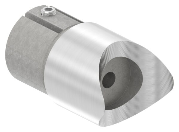 Anschlussstück 90°, mit Klemmschraube, für Rohr 48,3x2,5mm, Anschluss oben: 48,3mm, V2A