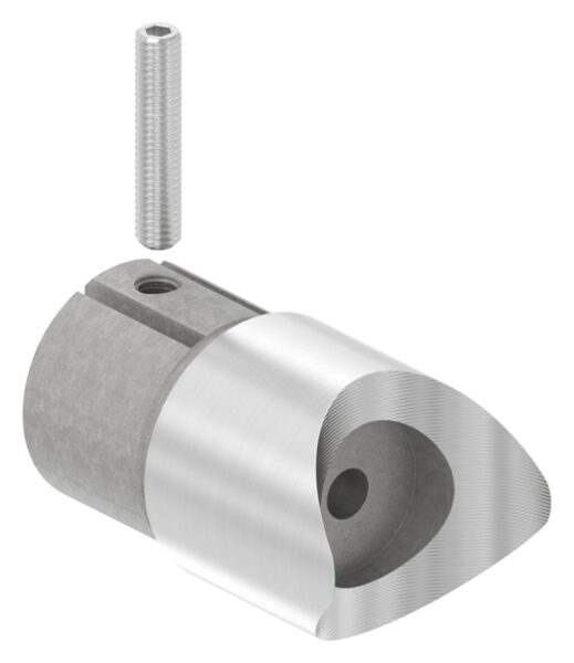 Anschlussstück 90°, mit Klemmschraube, für Rohr 48,3x2,5mm, Anschluss oben: 48,3mm, V2A
