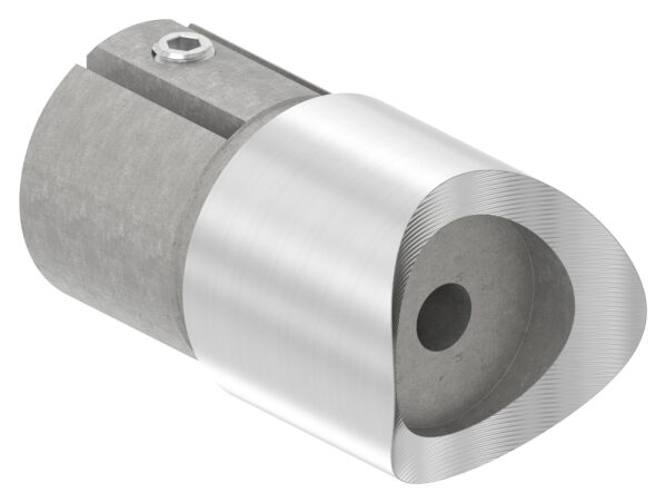 Anschlussstück 90°, mit Klemmschraube, für Rohr 42,4x2,0mm, Anschluss oben: 48,3mm, V2A