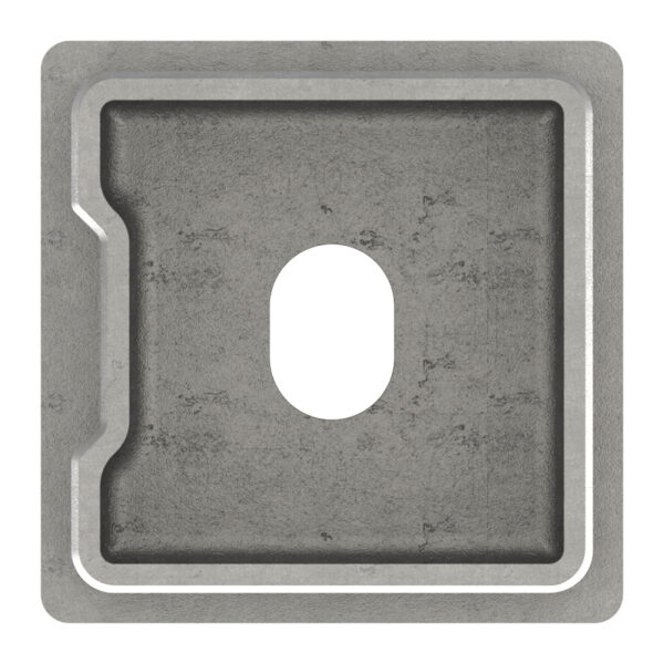 Rohrsattel, für 40 x 40 x 2,0mm, oben für Ø 42,4mm, V2A