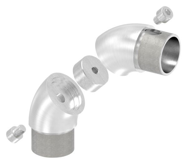 Rohrbogen 90°, zum Stecken, verstellbar, für Rohr 42,4x2,5mm, V2A