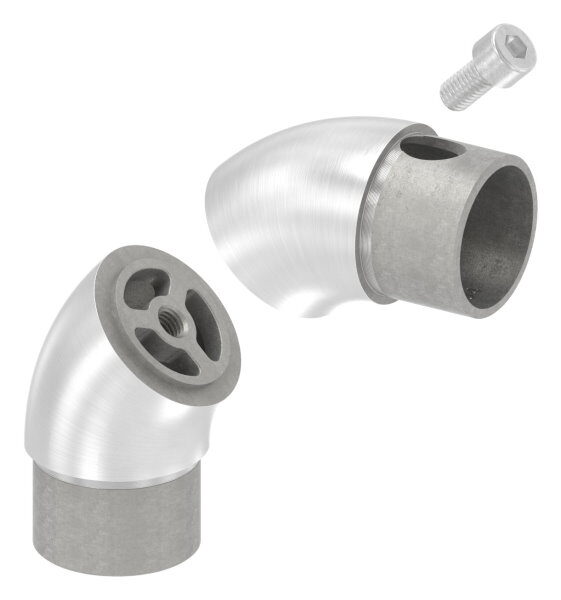 Rohrbogen verstellbar, hohl mit Langlöchern für Kabeldurchführung, für 42,4x2,0mm, V2A