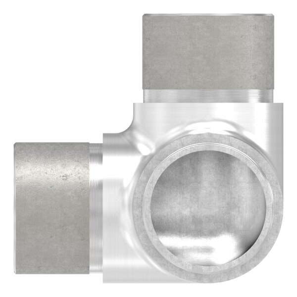 Ecke 90° mit Abgang, zum Stecken, alle Abgänge für Rohr 33,7x2,0mm, V2A