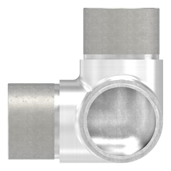 Ecke 90° mit Abgang, zum Stecken, alle Abgänge für Rohr 48,3x2,0mm, V2A