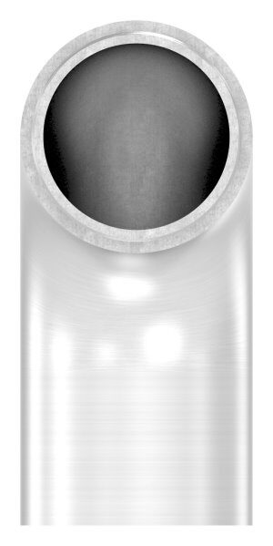 Endbogen 90°, zum Stecken, für Rohr 42,4x2,0mm, flach in langer Ausführung, V2A