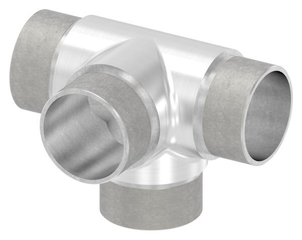 T-Stück mit seitlichem Abgang, zum Stecken, alle Abgänge für Rohr 42,4x2,0mm, V2A