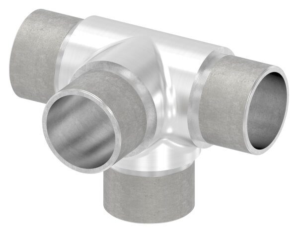 T-Stück mit seitlichem Abgang, zum Stecken, alle Abgänge für Rohr 33,7x2,0mm, V2A