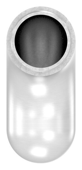 Endbogen 90°, zum Stecken, für Rohr 33,7x2,0mm, halbrund, V2A