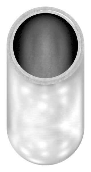 Endbogen 90°, zum Stecken, für Rohr 48,3x2,0mm, halbrund, V2A