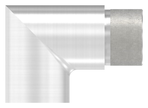Endbogen 90°, zum Stecken, für Rohr 33,7x2,0mm, V2A