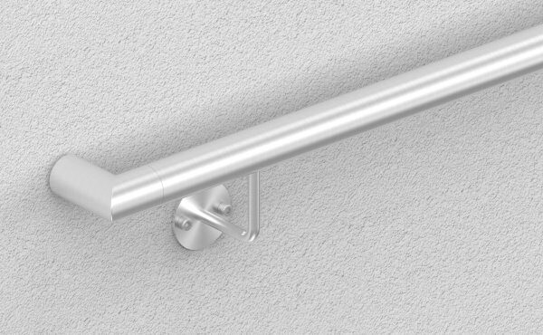 Endbogen 90°, zum Stecken, für Rohr 33,7x2,0mm in langer Ausführung, V2A