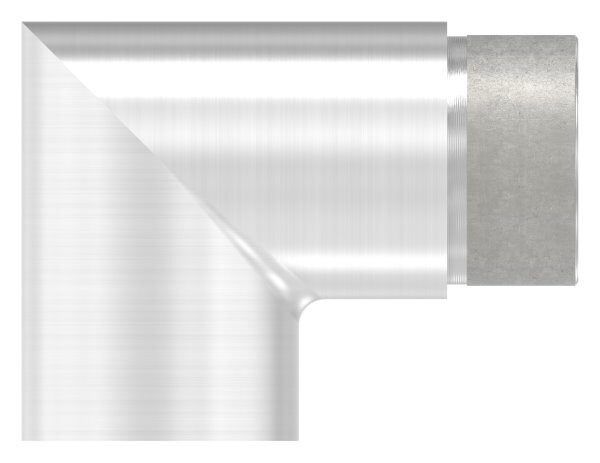 Endbogen 90°, zum Stecken, für Rohr 42,4x2,0mm, V2A