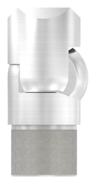 Gelenkstück zum Anschrauben an Rohr 42,4mm und Stecken für Rohr 42,4x2,0mm, geschliffen K240, V2A / 1.4301