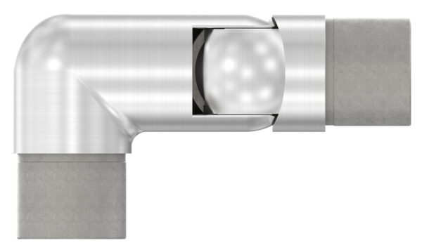Gelenkstück links zum Stecken für Rohr 42,4x2,0mm, geschliffen K240, V2A