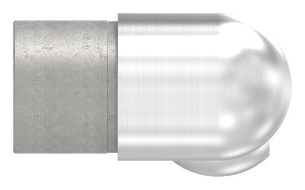 Gelenkstück links zum Stecken für Rohr 42,4x2,0mm, geschliffen K240, V2A