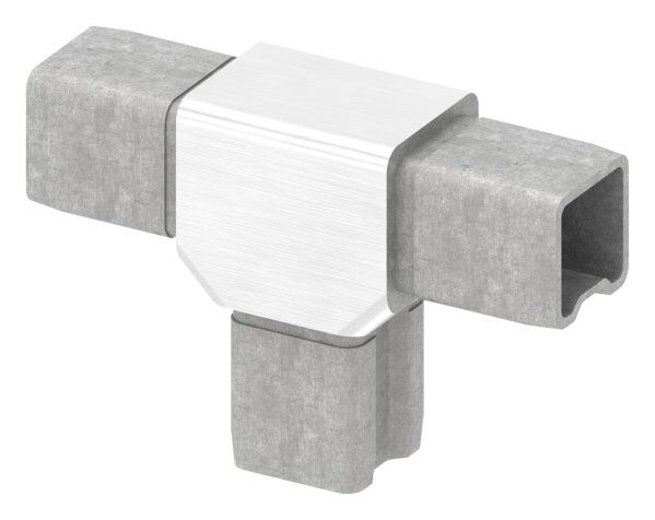 T-Verbinder, zum Stecken, für Rohr 25x25x2,0mm, V4A