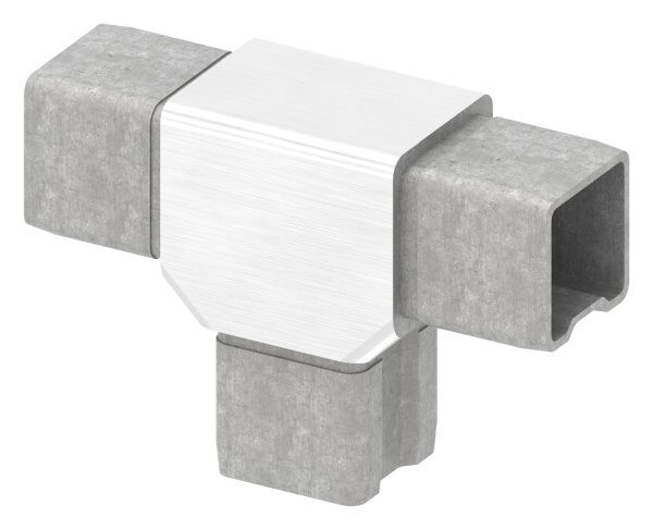 T-Verbinder, zum Stecken, für Rohr 30x30x2,0mm, V4A