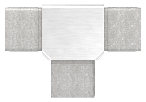 T-Verbinder, zum Stecken, für Rohr 40x40x2,0mm, V4A