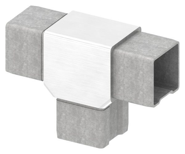 T-Verbinder, zum Stecken, für Rohr 40x40x3,0mm, V4A