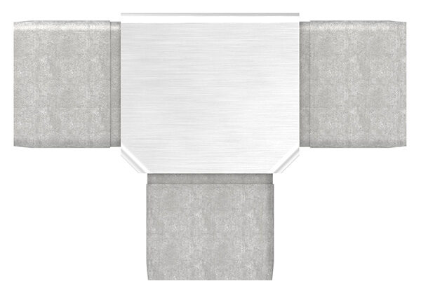 T-Verbinder, zum Stecken, für Rohr 40x40x2,0mm, V2A