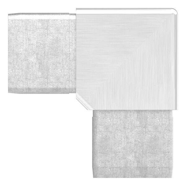Eckstück 90° mit 3 Abgängen, zum Stecken, für Rohr 40x40x2,0mm, V4A