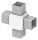 Verbinder, zum Stecken, für Rohr 40x40x3,0mm, V4A