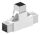 CORNECT® T-Stück im Set, für Rohr 30x30x2,0mm, Innengewinde M6 rechts, V2A, mit 2 Stk. VA-Diagonale, V2A