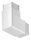 CORNECT® Ecke 90° im Set, für Rohr 40x40x2,0mm, Innengewinde M6 rechts, V2A, mit 1 Stk. VA-Diagonale