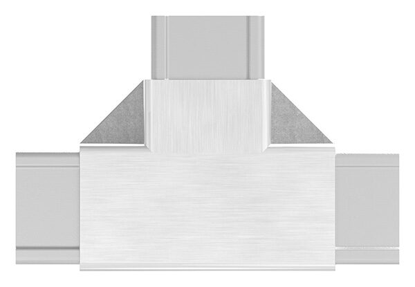 CORNECT® T-Stück im Set, für Rohr 40x40x2,0mm, Innengewinde M6 rechts, V2A, mit 2 Stk. VA-Diagonale