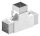 CORNECT® T-Stück im Set, für Rohr 40x40x2,0mm, Innengewinde M6 rechts, V2A, mit 2 Stk. VA-Diagonale