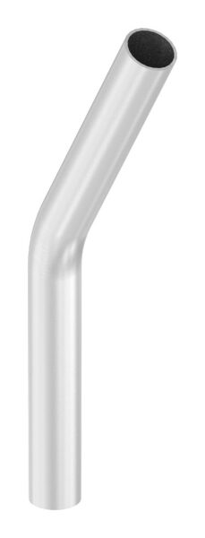 Rohrbogen 30°, aus geschl. Rohr 42,4x2,5mm, Radius-Mitte: 100mm, nach dem Biegen nicht nachgearbeitet, Bogenauslauf: ca. 200mm, V2A