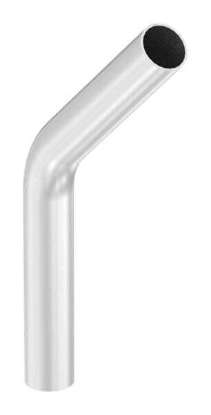 Rohrbogen 45°, aus geschl. Rohr 48,3x2,5mm, Radius-Mitte: 85mm, nach dem Biegen nicht nachgearbeitet, Bogenauslauf: ca. 200mm, V2A