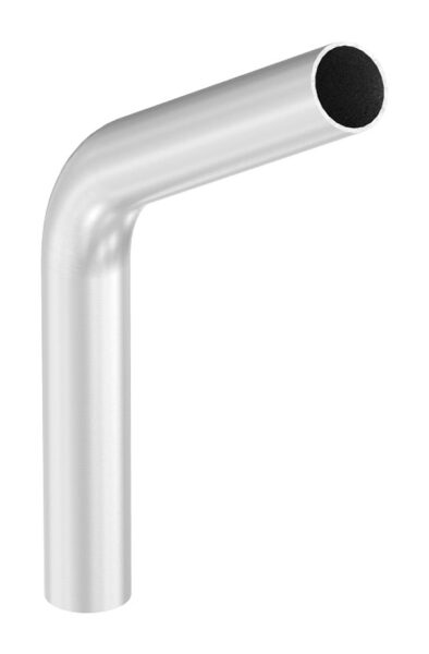 Rohrbogen 60°, aus geschl. Rohr 48,3x2,5mm, Radius-Mitte: 85mm, nach dem Biegen nicht nachgearbeitet, Bogenauslauf: ca. 200mm, V2A