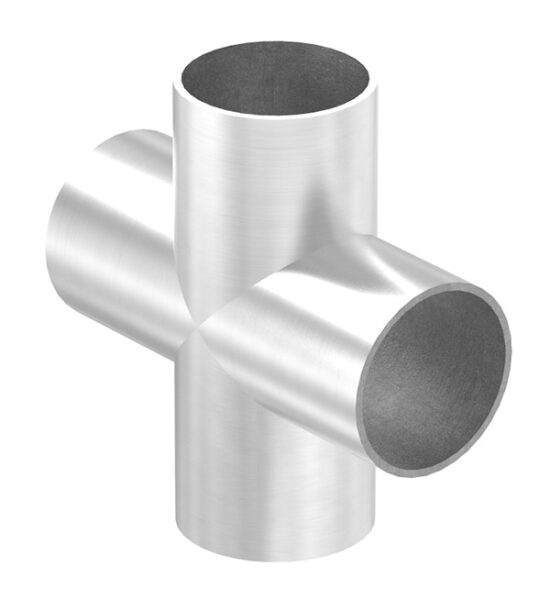 Kreuzstück, 48,3x2,0mm, zum Einschweißen, geschliffen Korn 240, V2A