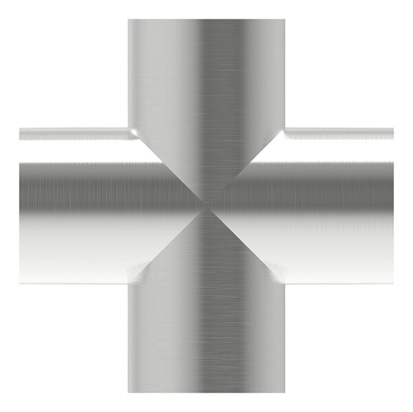 Kreuzstück, 48,3x2,0mm, zum Einschweißen, geschliffen Korn 240, V2A
