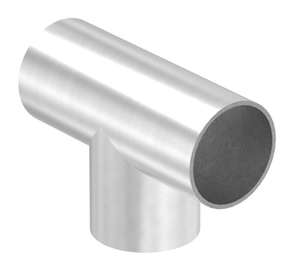 T-Stück, 48,3x2,0mm, zum Einschweißen, geschliffen Korn 240, V2A