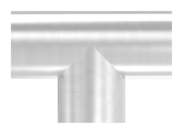 T-Stück, 48,3x2,0mm, zum Einschweißen, geschliffen Korn 240, V2A