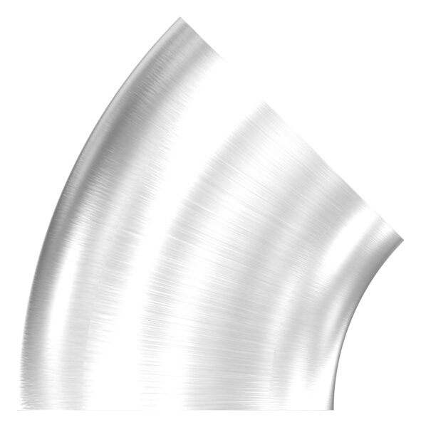 Schweißbogen 45°, 60,3x2,0mm, Bauart 3, geschliffen Korn 240, V2A