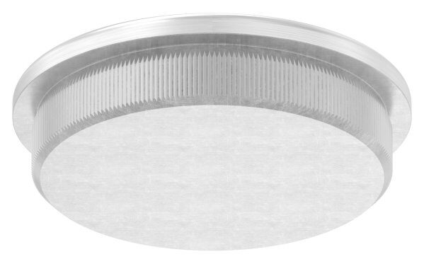 Rohrabschlussstopfen, für Rohr 48,3x2,5mm, leicht gewölbt, zum Einschlagen, mit Rändelung, V2A