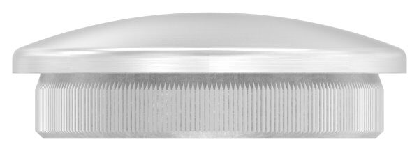 Rohrabschlussstopfen, für Rohr 48,3x3,0mm, leicht gewölbt, zum Einschlagen, mit Rändelung, V2A