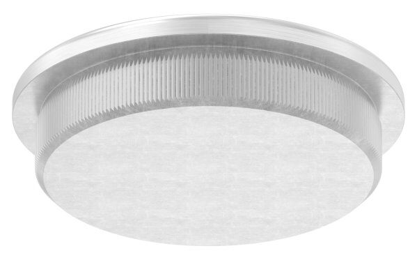 Rohrabschlussstopfen, für Rohr 48,3x3,0mm, leicht gewölbt, zum Einschlagen, mit Rändelung, V2A