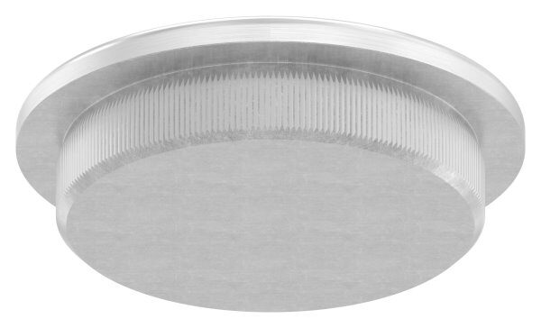 Rohrabschlussstopfen, für Rohr 48,3x4,0mm, leicht gewölbt, zum Einschlagen, mit Rändelung, V2A