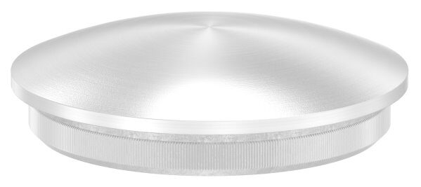 Rohrabschlussstopfen, für Rohr 40,0x2,0mm, leicht gewölbt, zum Einschlagen, mit Rändelung, dünne Ausführung, V2A