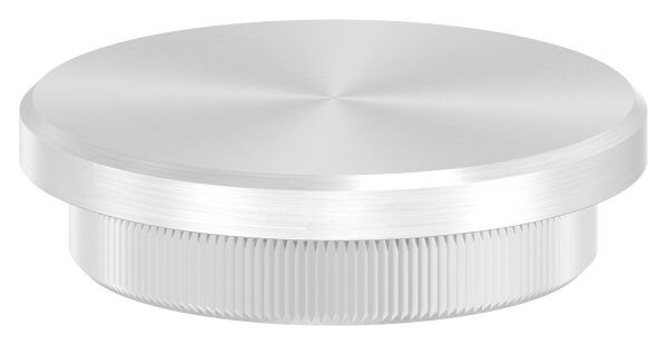 Rohrabschlussstopfen, für Rohr 48,3x4,0mm, flach, zum Einschlagen, mit Rändelung, V2A