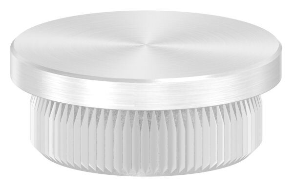 Rohrabschlussstopfen, für Rohr 25,0x2,0mm, flach, zum Einschlagen, mit Rändelung, V2A