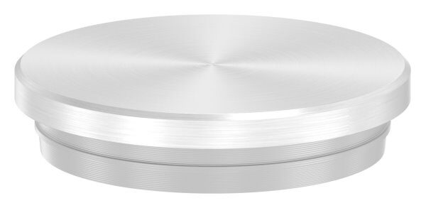 Rohrabschlussstopfen, für Rohr 33,7x2,0mm, flach, zum Einschlagen, mit Nase, unten verjüngt für optimalen Sitz beim Einschlagen, V2A
