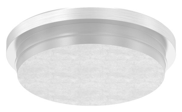 Rohrabschlussstopfen, für Rohr 33,7x2,0mm, flach, zum Einschlagen, mit Nase, unten verjüngt für optimalen Sitz beim Einschlagen, V2A