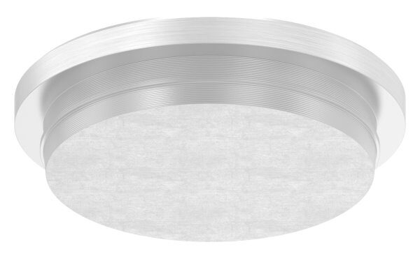 Rohrabschlussstopfen, für Rohr 33,7x2,5mm, flach, zum Einschlagen, mit Nase, unten verjüngt für optimalen Sitz beim Einschlagen, V2A