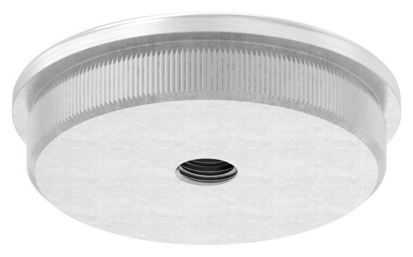 Rohrabschlussstopfen, für Rohr 48,3x2,0mm, mit Gewinde M8, leicht gewölbt, zum Einschlagen, mit Rändelung, V2A