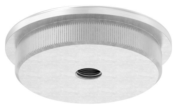 Rohrabschlussstopfen, für Rohr 48,3x3,0mm, mit Gewinde M8, leicht gewölbt, zum Einschlagen, mit Rändelung, V2A